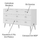 Comoda 6 Gavetas Co345 Branco Hec