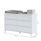Cômoda 6 Gavetas Coleção Fofura Branco Acetinado