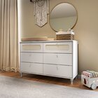 Cômoda 6 Gavetas Com Rattan Coleção Fofura Branco Acetinado/r