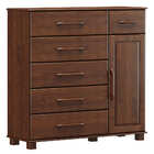 Cômoda 6 Gavetas E 1 Porta Ouro - Café