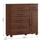 Cômoda 6 Gavetas E 1 Porta Ouro - Café