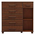 Cômoda 6 Gavetas E 1 Porta Ouro - Café