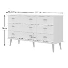 Cômoda 6 Gavetas Hecol Móveis Branco Tx