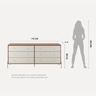 Cômoda 6 Gavetas Jasper 178 Cm Canella/off-white / Champanhe