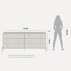 Cômoda 6 Gavetas Jasper 178 Cm Off- White Fosco Com Dourado