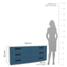 Cômoda 6 Gavetas Lisboa  Branco/azul