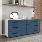 Cômoda 6 Gavetas Lisboa  Branco/azul