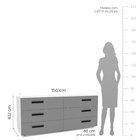 Cômoda 6 Gavetas Lisboa  Branco/cinza