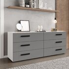 Cômoda 6 Gavetas Lisboa  Branco/cinza