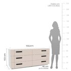 Cômoda 6 Gavetas Lisboa  Branco/creme