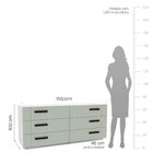 Cômoda 6 Gavetas Lisboa  Branco/verde