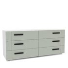 Cômoda 6 Gavetas Lisboa  Branco/verde