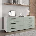 Cômoda 6 Gavetas Lisboa  Branco/verde
