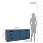 Cômoda 6 Gavetas Lisboa  Freijó/azul