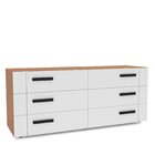 Cômoda 6 Gavetas Lisboa  Freijó/branco