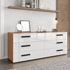 Cômoda 6 Gavetas Lisboa  Freijó/branco