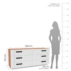 Cômoda 6 Gavetas Lisboa  Freijó/branco