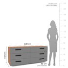 Cômoda 6 Gavetas Lisboa  Freijó/cinza