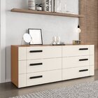 Cômoda 6 Gavetas Lisboa  Freijó/creme