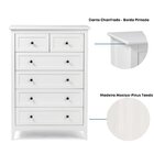 Cômoda 6 Gavetas Madeira Maciça Branca Nest Branco