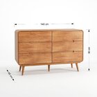 Cômoda 6 Gavetas Madeira Maciça Kairos Champagne