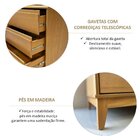 Cômoda 6 Gavetas Mdf E Madeira Maciça Linha Prata  Freijó