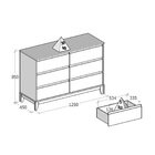 Cômoda 6 Gavetas Mdf E Madeira Maciça Linha Prata  Freijó