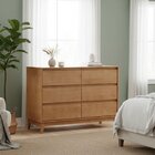 Cômoda 6 Gavetas Mdf E Madeira Maciça Linha Prata  Freijó