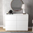 Cômoda 6 Gavetas Merlot  Branco