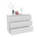 Cômoda 6 Gavetas Merlot  Branco