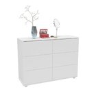 Cômoda 6 Gavetas Merlot  Branco