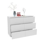 Cômoda 6 Gavetas Merlot  Branco