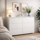 Cômoda 6 Gavetas Merlot  Branco