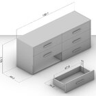 Cômoda 6 Gavetas Móveis 150,1cm 63,1cm 46cm Valência Freijó/v