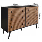 Cômoda 6 Gavetas Preto Fosco 3003 - Genialflex