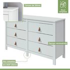Cômoda 6 Gavetas Puxadores De Couro Maia Móveis Lopas Branco