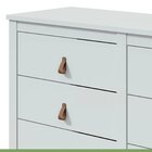 Cômoda 6 Gavetas Puxadores De Couro Maia Móveis Lopas Branco