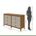 Cômoda 6 Gavetas Puxadores De Couro Maia Móveis Lopas Rovere