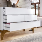 Cômoda 6 Gavetas Stela Branco Canela