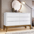 Cômoda 6 Gavetas Stela Branco Canela
