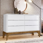 Cômoda 6 Gavetas Stela Branco Canela