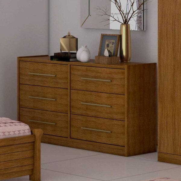 Cômoda 6 Gavetas Treviso Espresso Móveis Imbuia