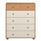 Cômoda 6 Gavetas Vittoria 110x90x41 Cm Freijó/off White