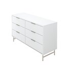 Cômoda 6 Gavetas Yves 135,1cm X 79,1cm Branco Fosco