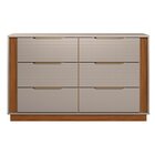 Cômoda 6g Sophia Para Quartos 82,5x45x136cm Nogueira/nude Pri