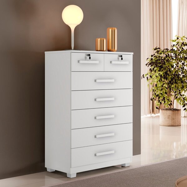 Cômoda 7 Gavetas 78 Cm New Barcelona Branco