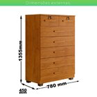 Cômoda 7 Gavetas 78 Cm New Barcelona Cinamomo