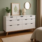 Cômoda 7 Gavetas Em Madeira Maciça Carolaine Branco