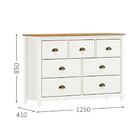 Comoda 7 Gavetas Madeira Maciça 125 Cm 9174 Milani Store