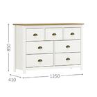 Cômoda 7 Gavetas Topázio - Branco E Freijó